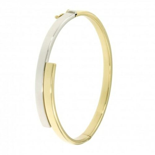 ggzsa057 fantasie 10 mm geel witgoud 14 karaat maat small 61 slaven armband