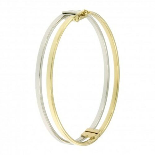 ggzsa060 fantasie 9 mm bicolor geel witgoud 14 karaat small maat 60 slaven armband