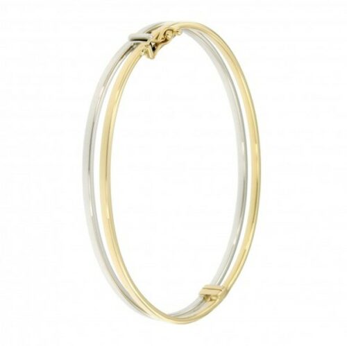 ggzsa061 fantasie 5 mm bicolor geel witgoud 14 karaat small maat 60 slavenarmband