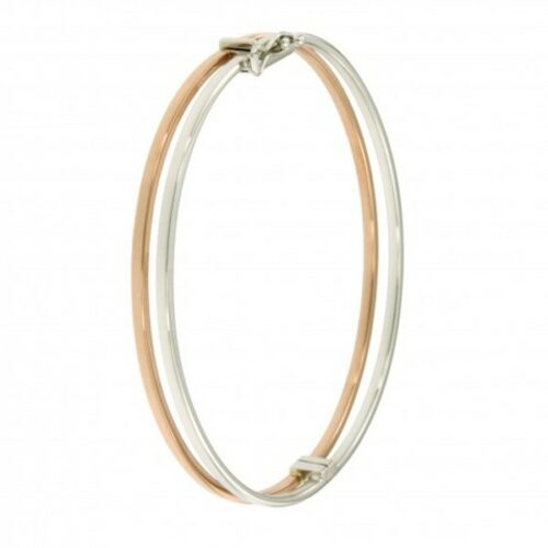 ggzsa062 fantasie 5 mm bicolor rosé rood witgoud 14 karaat pols maat small 60 slavenarmband