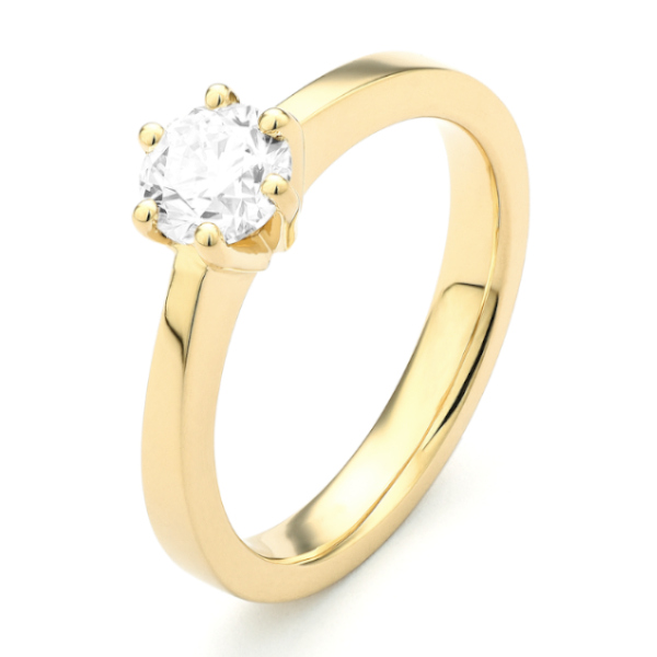 ggv0059e14 princess 0,50 ct geelgoud 14 karaat Solitaire ring in geelgoud met een briljant geslepen diamant verlovingsring kopen