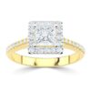 ggv0506e14 rich princes 0,79 ct geelgoud 14 k Solitaire ring diamanten ring verlovingsring trouwring met diamant Halo entourage ring