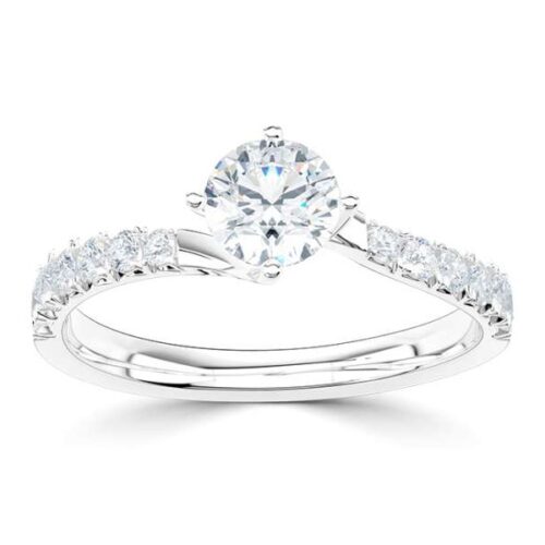 wgv0545e14 rich solitaire briljant 0,83 ct witgoud Solitaire ring diamanten ring verlovingsring trouwring met diamant