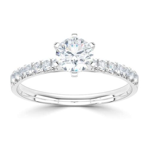 wgv0550e14 rich solitaire briljant 0,69 ct witgoud Solitaire ring diamanten ring verlovingsring trouwring met diamant
